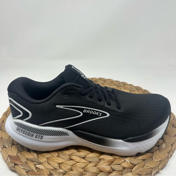 Brooks Shoes - BROOKS Glycerin GTS 21 Running Shoes Black White Size 8.5 WIDE Women's